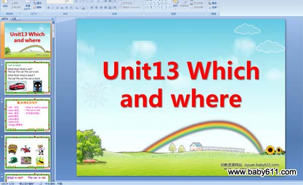 كӢZA(y)伉:Unit13 Which and where (PPTn