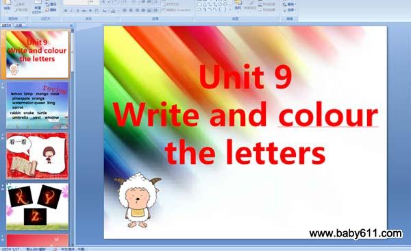 كӢZA(y)伉unit9  Write and colour the lettersPPTn