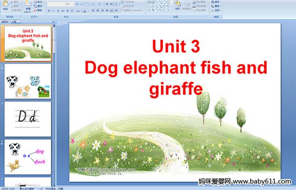 ׃@كӢZnUnit3 Dog elephant fish and giraffe