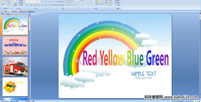 ׃@WǰӢZRed Yellow Blue GreenPPTn