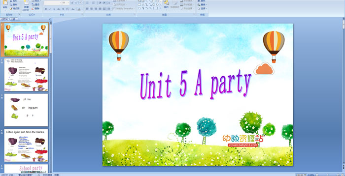 Unit 5 A party